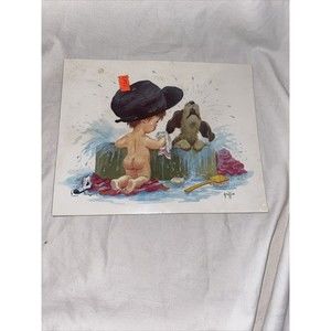 Vintage Bathing Dog Boy Classic Prints by Griffin Sealed In Bag NOS Granny